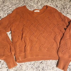 Womens knit sweater, burnt orange, size medium